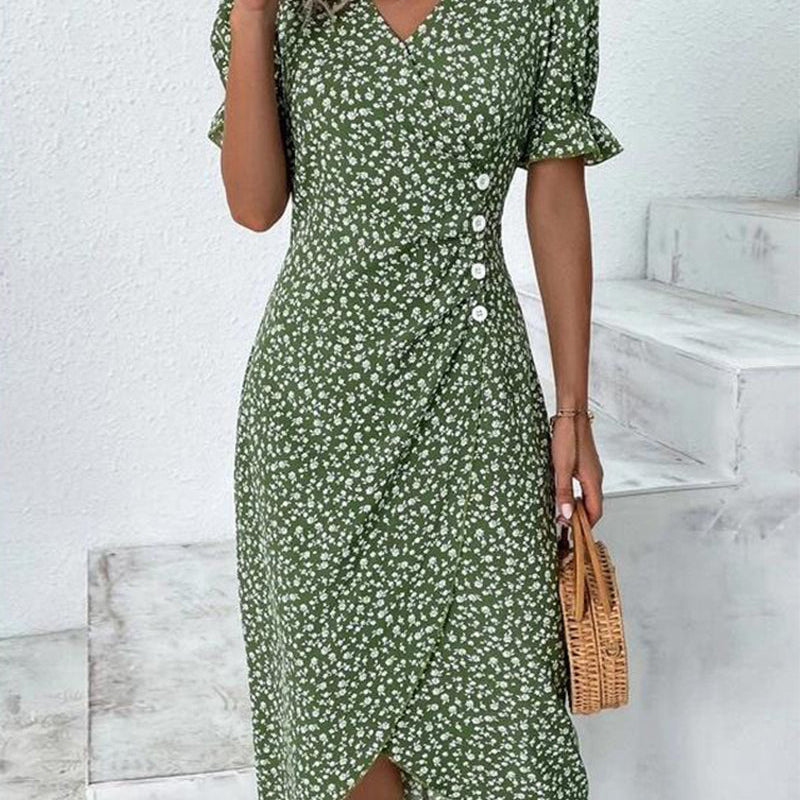 Giselle - Floral V-Neck Dress