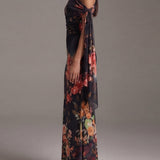 Grace - Black Maxi Pleated Dress with One Shoulder