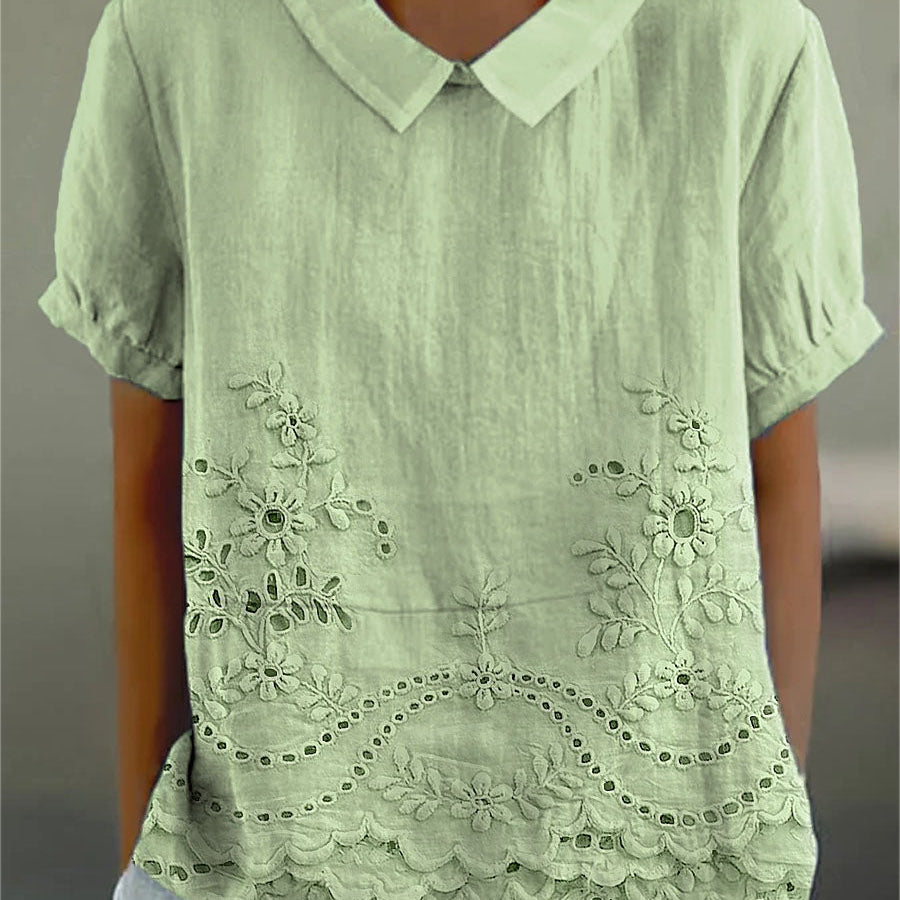 Lily - Embroidered Floral Blouse