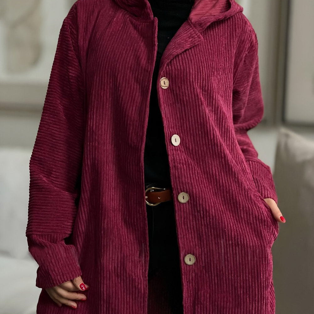 Cordia - Corduroy Hooded Cardigan