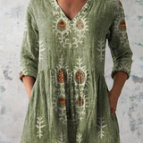 Cora - Long Blouse with V-Neck