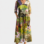 Gina meadow maxi dress with painted wildflowers, view 2