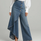 Amelia wrap denim pants for women