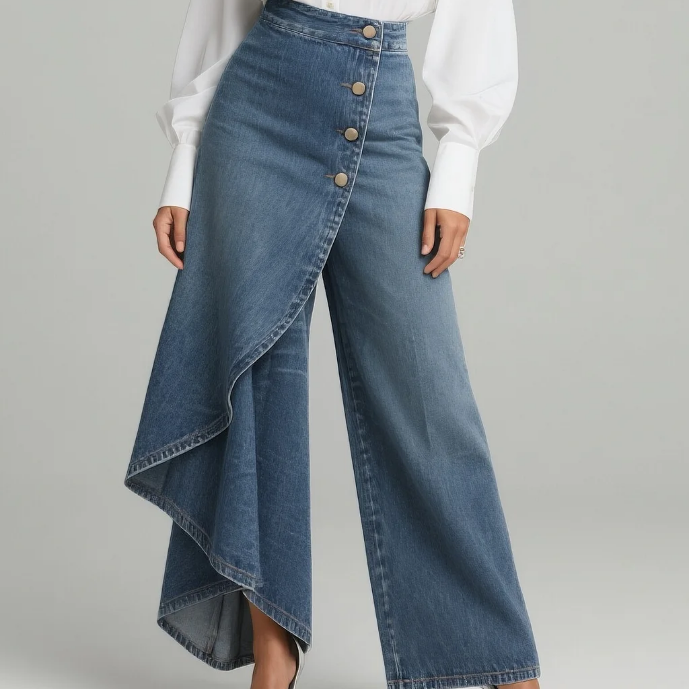 Amelia wrap denim pants for women