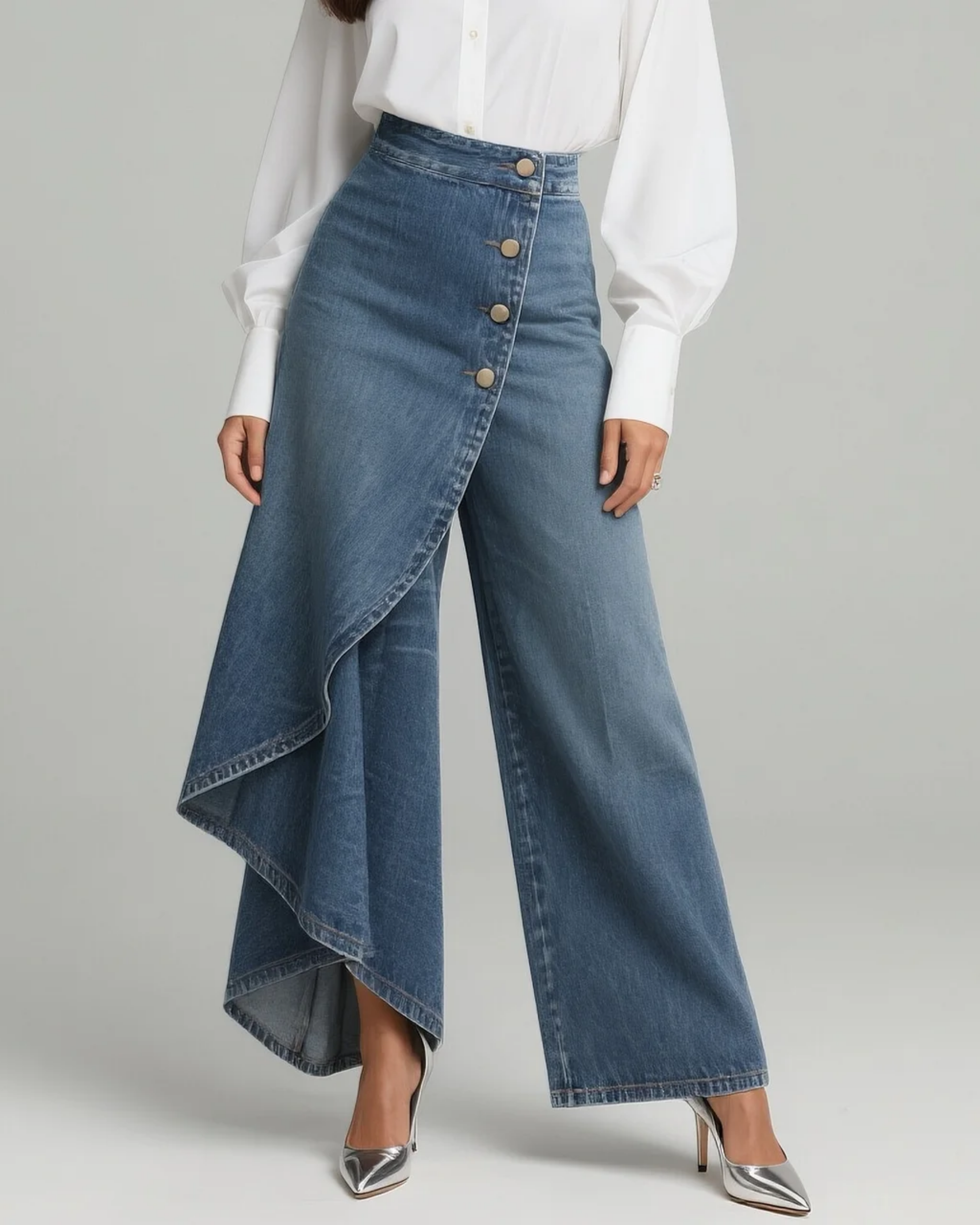 Amelia wrap denim pants for women