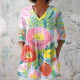 Grace - Pastel Blouse with Bold Poppy Print