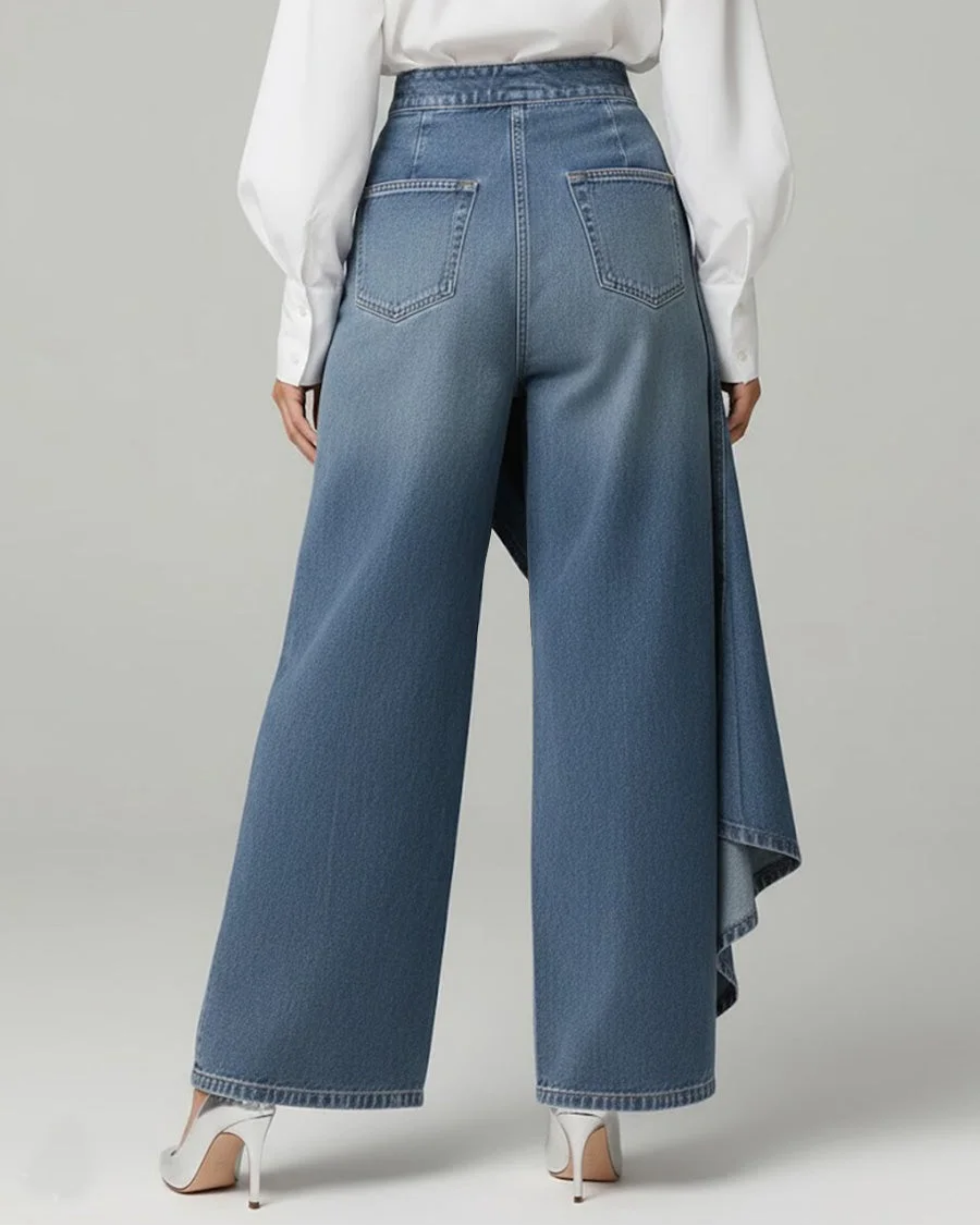 Amelia wrap denim pants for women