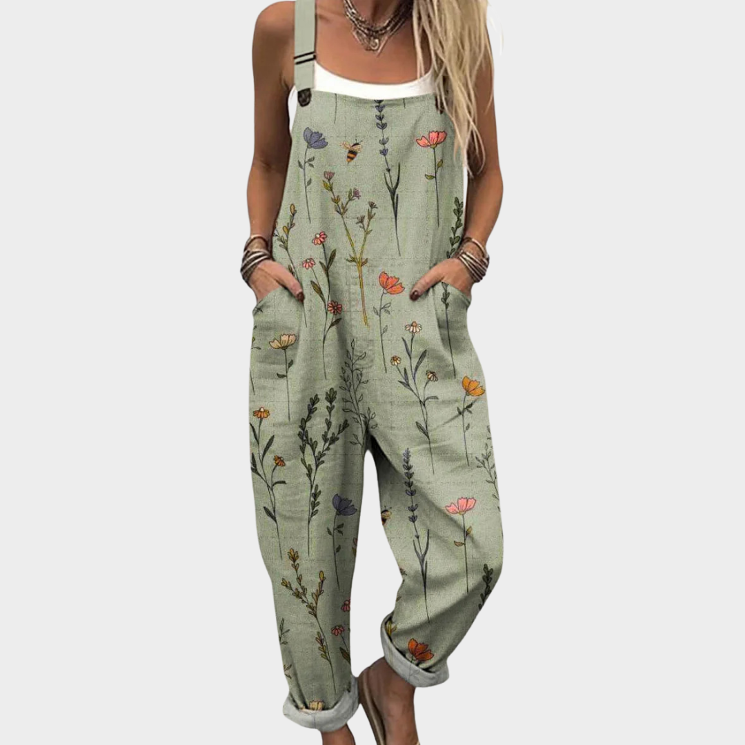 Comfortable printed overalls for women, relaxed fit