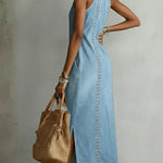 Julia retro lace denim dress