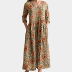 Tamara olive autumn paisley maxi dress, view 2