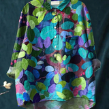 Bonnie - Casual Women's Blouse with Forest Art Print