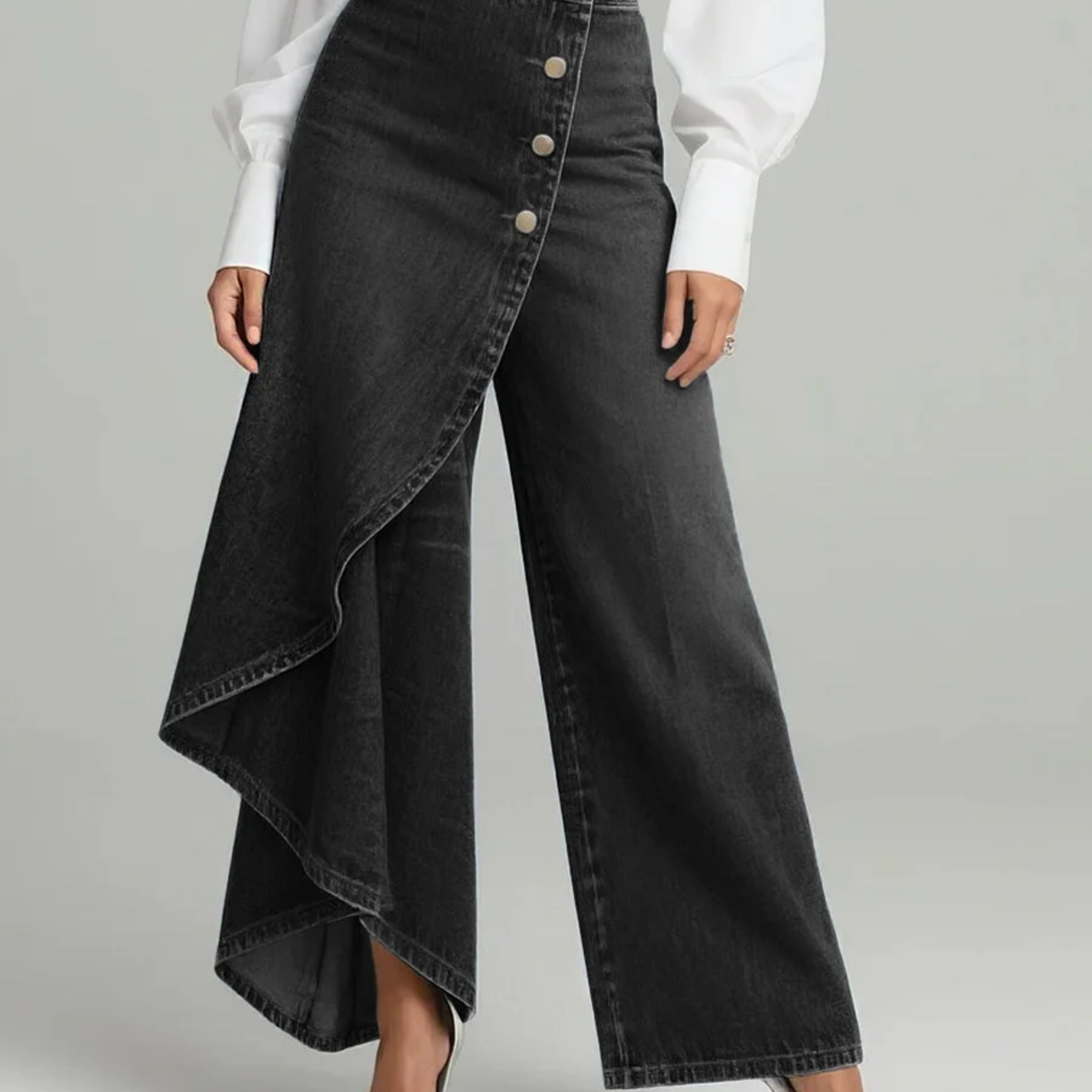 Amelia wrap denim pants for women