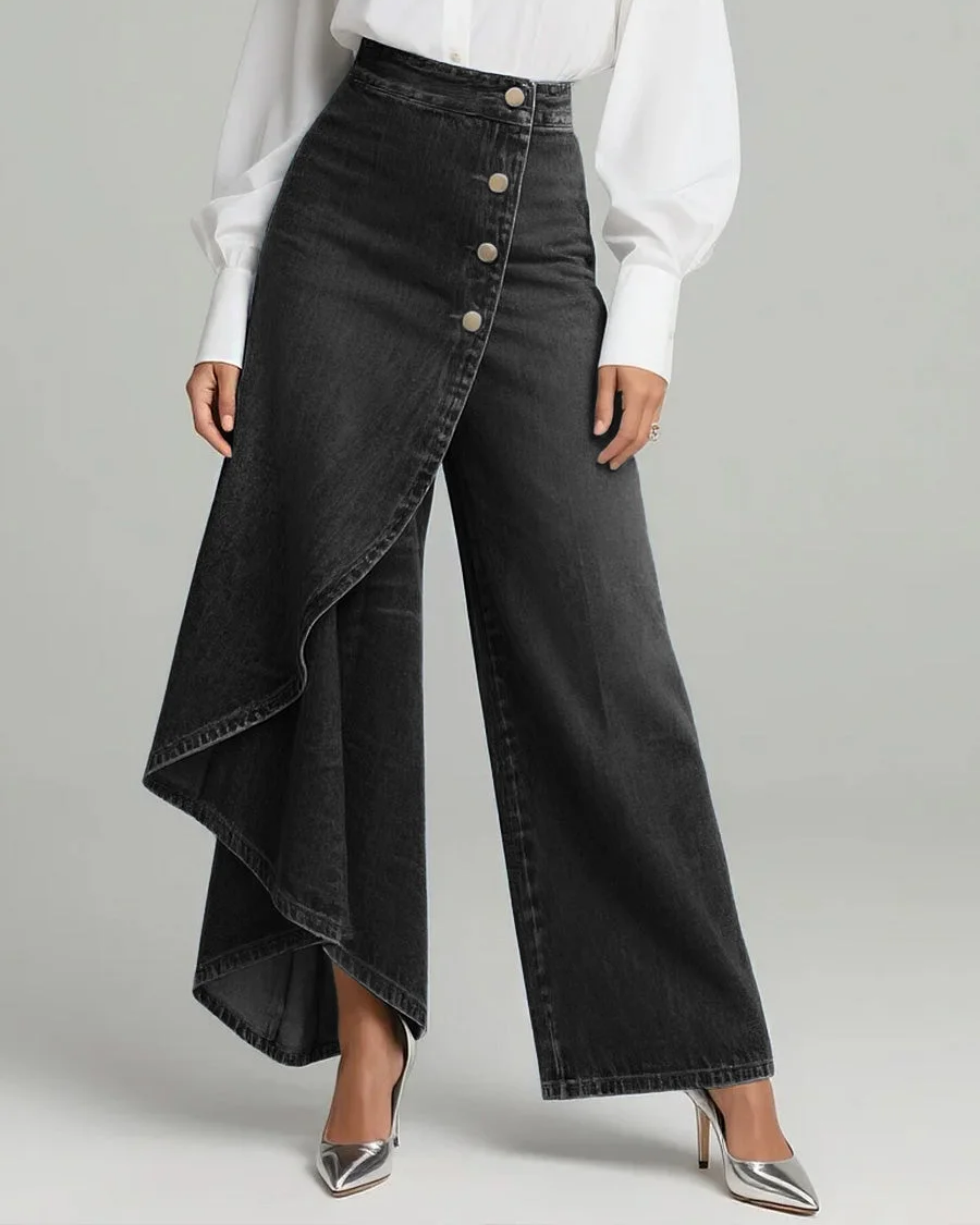 Amelia wrap denim pants for women