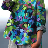 Bonnie - Casual Women's Blouse with Forest Art Print