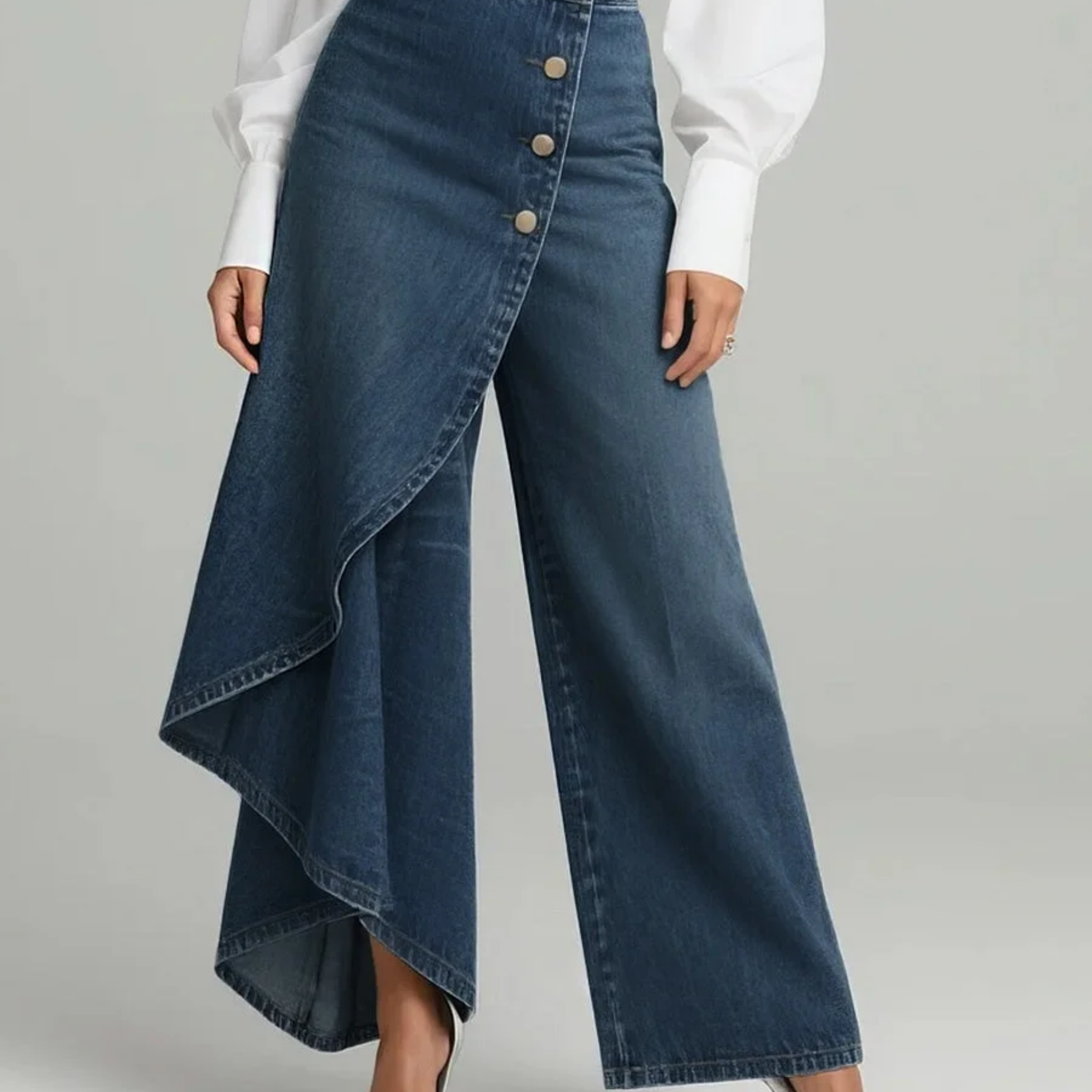Amelia wrap denim pants for women
