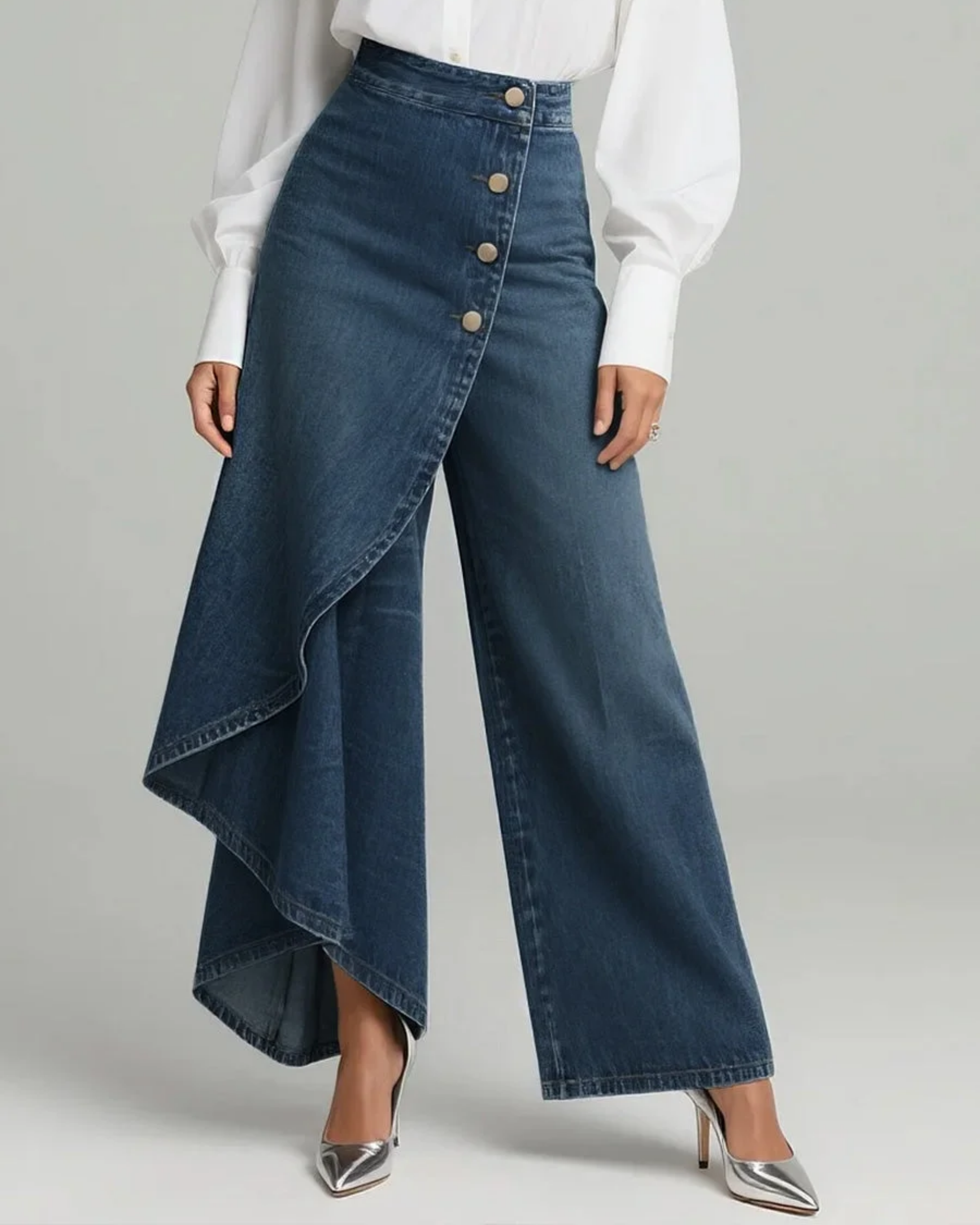 Amelia wrap denim pants for women