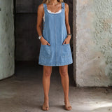 Lisa - Casual Denim Overall Dress