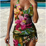 Faith floral graphic tankini with shorts, tummy control