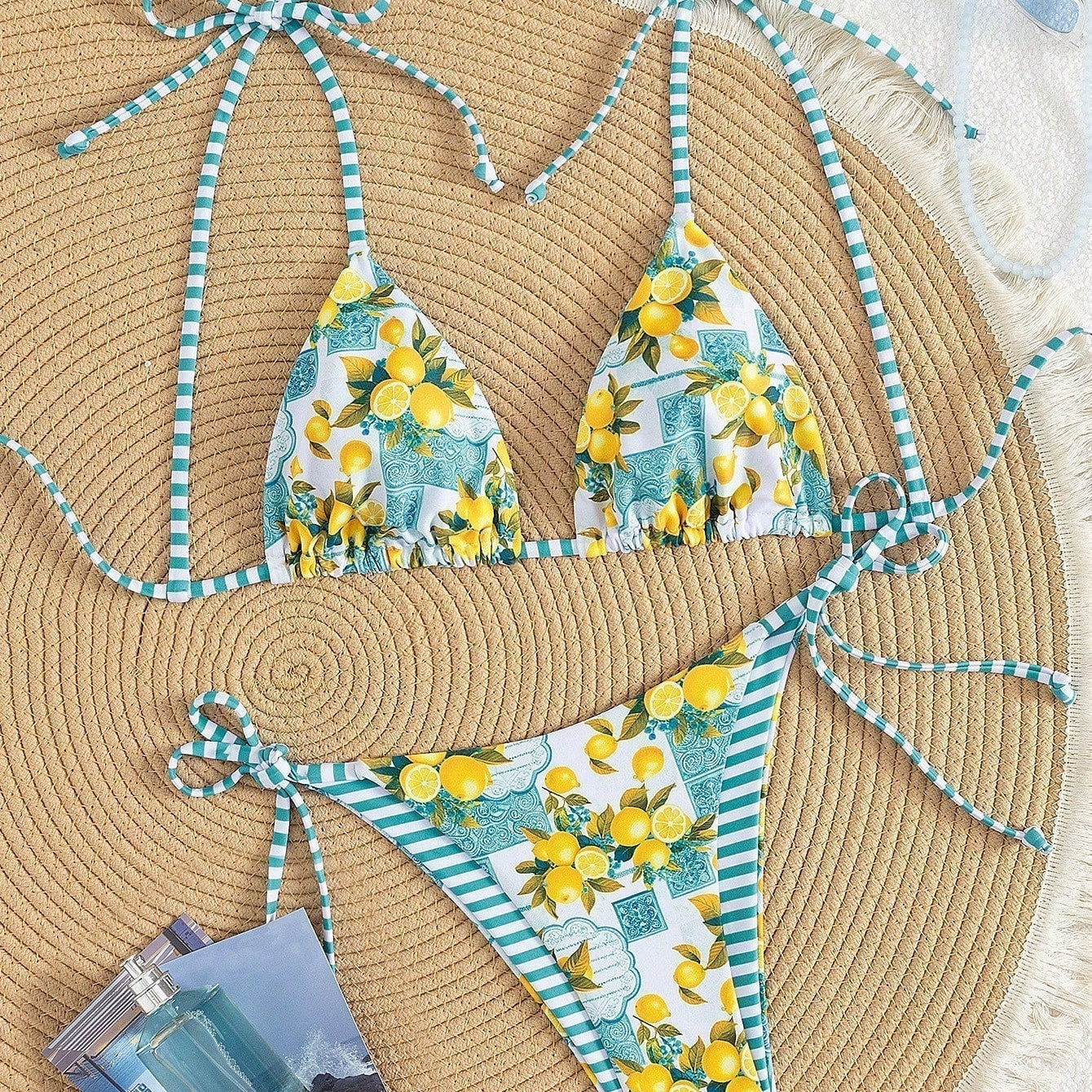 Claire - Lemon Print Triangle Bikini