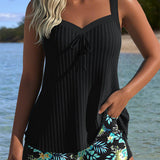 Seraphina striped tankini with two-piece swimsuit bottom