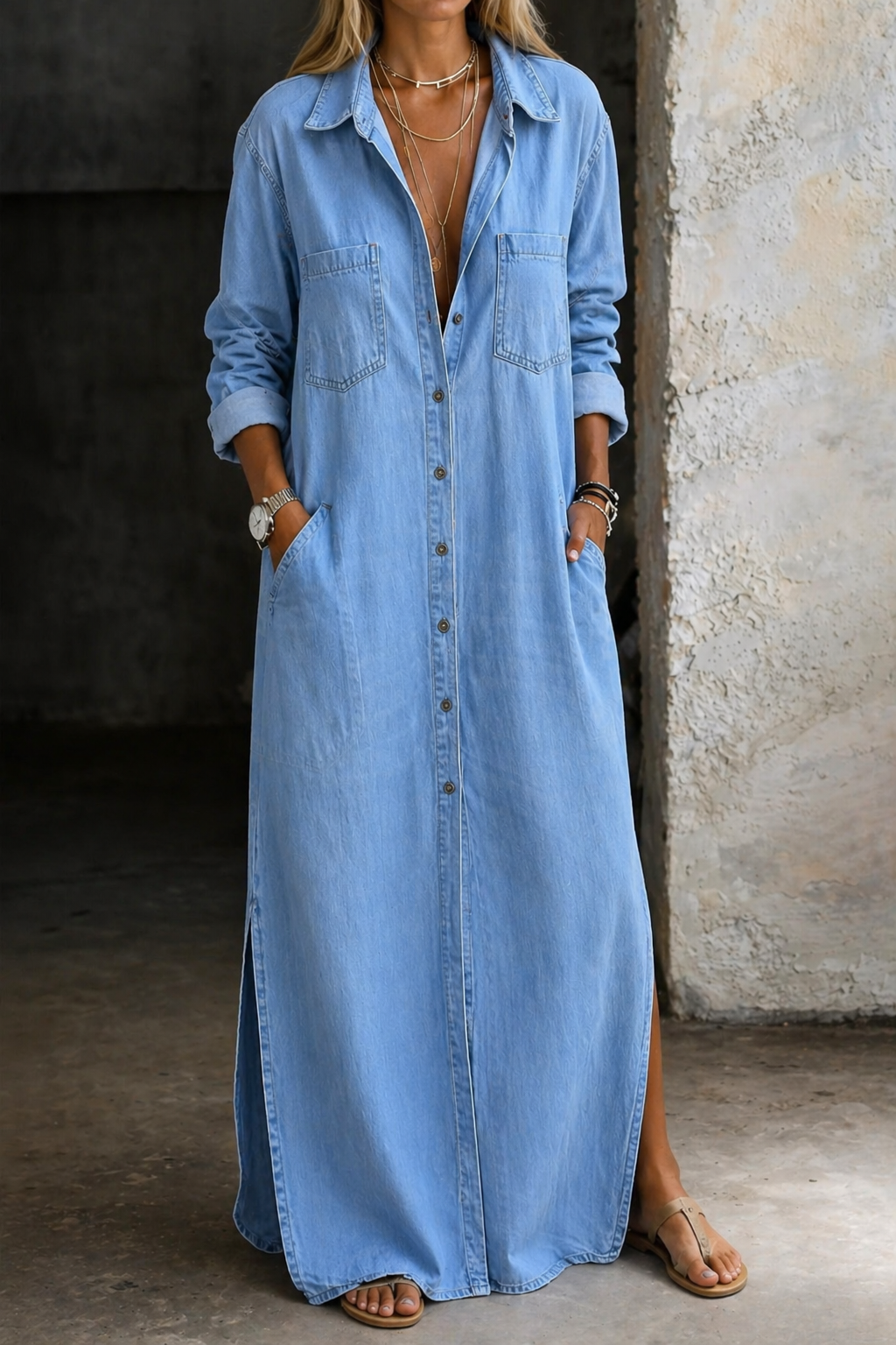 Delana button-down dress, tailored fit for everyday wear