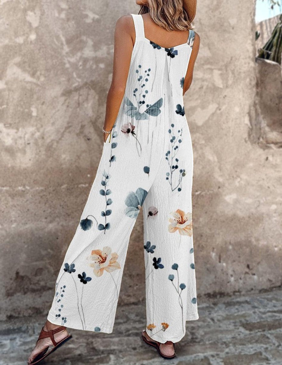 Comfortable printed overalls for women, relaxed fit