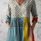 Katherine - Long Blouse with V-Neck