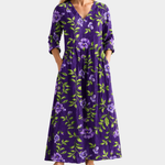 Lexi purple maxi dress with violet garden print, view 2
