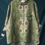 Etta - Casual Women's Blouse with Ethnic Vintage Floral Print