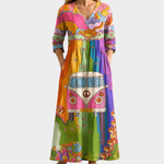 Ellie retro Kombi print maxi dress, view 2
