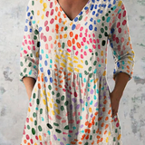 Olivia - Long Blouse with V-Neck
