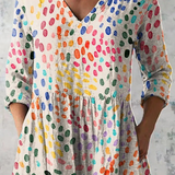 Olivia - Long Blouse with V-Neck