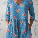 Delia - Long Blouse with V-Neck