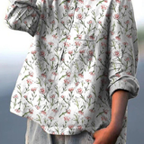 Millie - Casual Women's Blouse with Pink Spring Floral Design