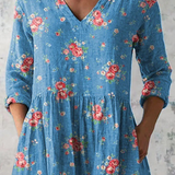 Delia - Long Blouse with V-Neck