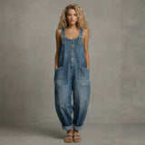 Lejla denim jumpsuit with pockets, relaxed stylish fit