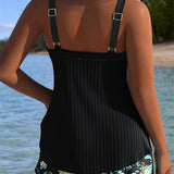 Seraphina striped tankini with two-piece swimsuit bottom