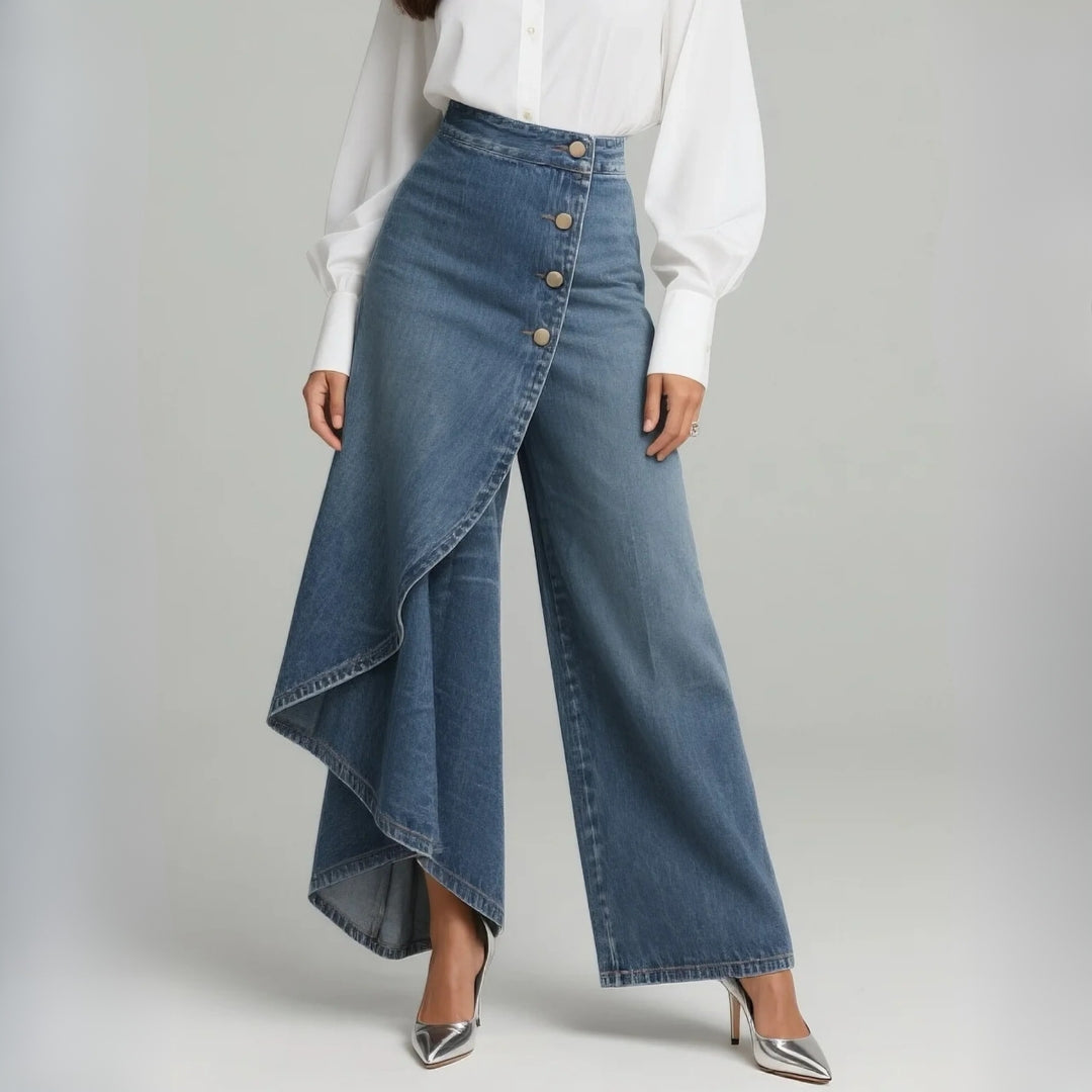 Amelia wrap denim pants for women