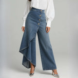 Amelia wrap denim pants for women