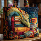 Handmade Bag - Dragon Reader with Books