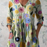 Margaret - Long Blouse with V-Neck