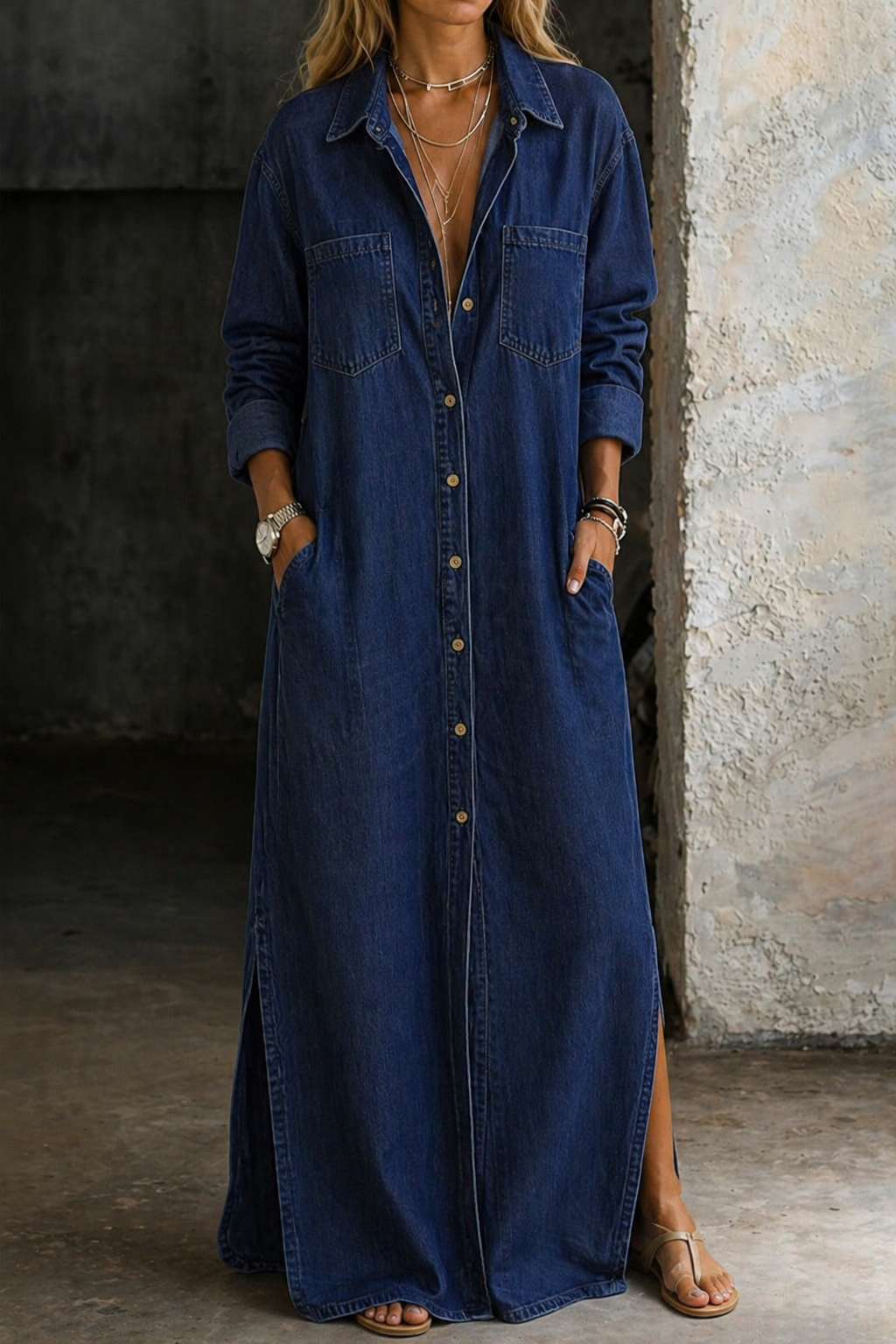 Delana button-down dress, tailored fit for everyday wear