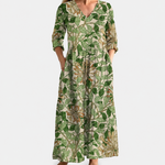 Alison green leaf print maxi dress, view 2