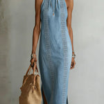 Julia retro lace denim dress