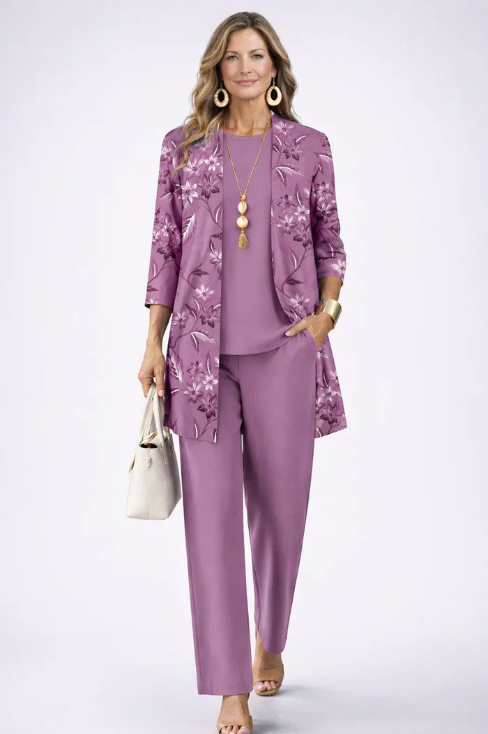 Sharon elegant three-piece set in Lilac, view 4