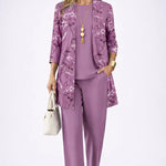 Sharon elegant three-piece set in Lilac, view 4