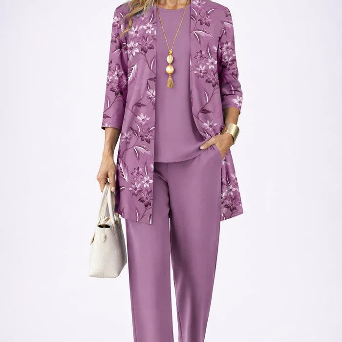Sharon elegant three-piece set in Lilac, view 4