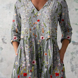 Alma - Long Blouse with V-Neck