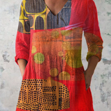Jane - Long Blouse with V-Neck