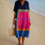 Louisa - Vibrant Colour Block Dress